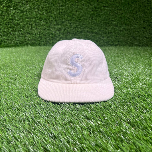 Supreme S Logo White Corduroy (2017) USED x16039