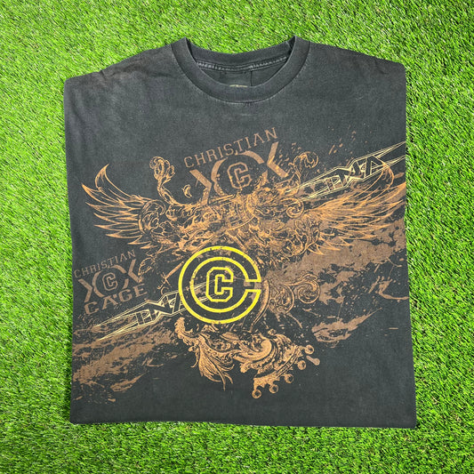 Christian Cage TNA Black Tee Size XXL USED v17400