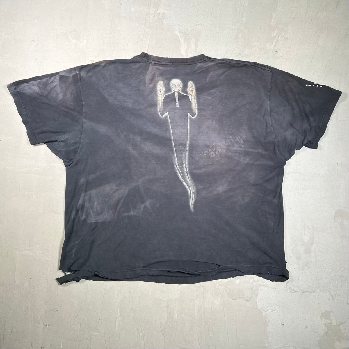 Y2K Tool Los Angeles Washed Black Tee Thrashed Size XL USED v20336