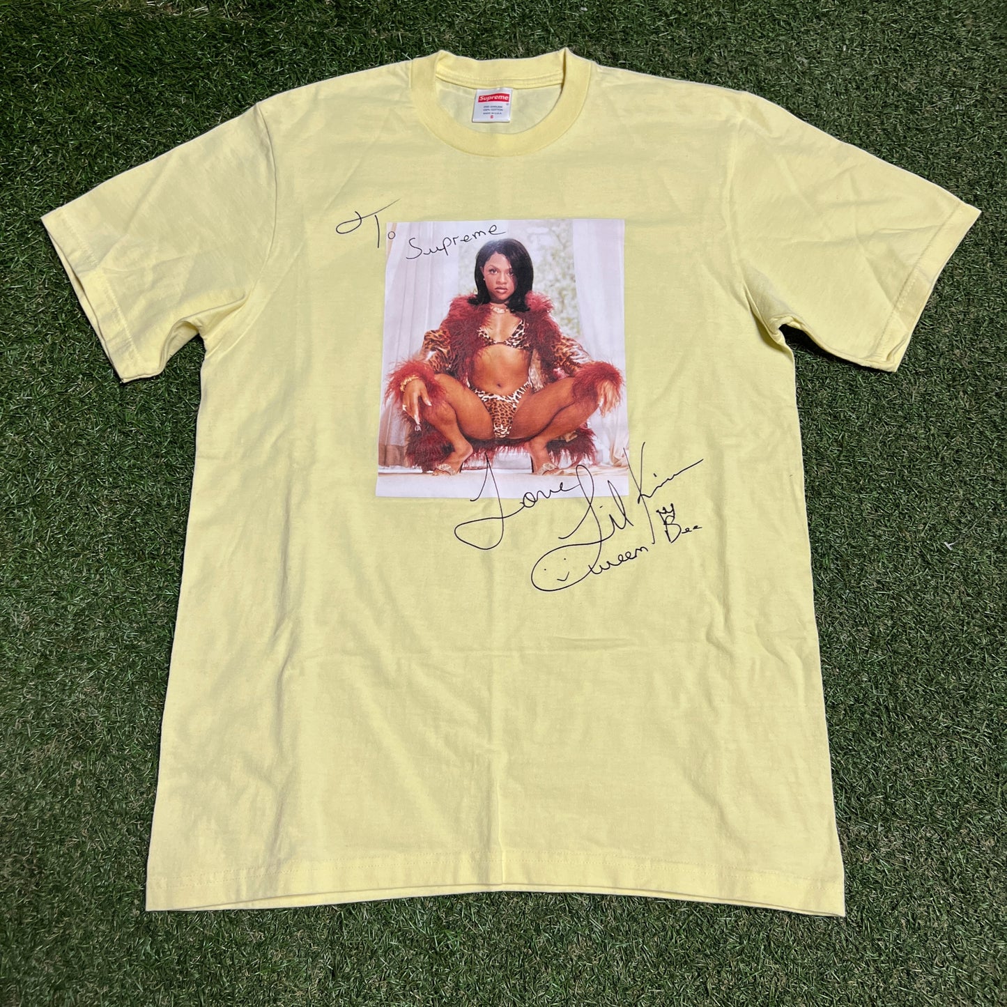 Supreme Lil' Kim Yellow Portrait Tee Size Small USED x14086