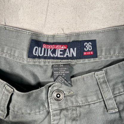 Y2K Quiksilver Washed Grey Shorts Size 36 USED v19371