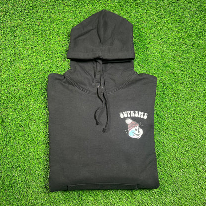 Supreme Snowman Black Hoodie (2023) Size Small NEW x16400