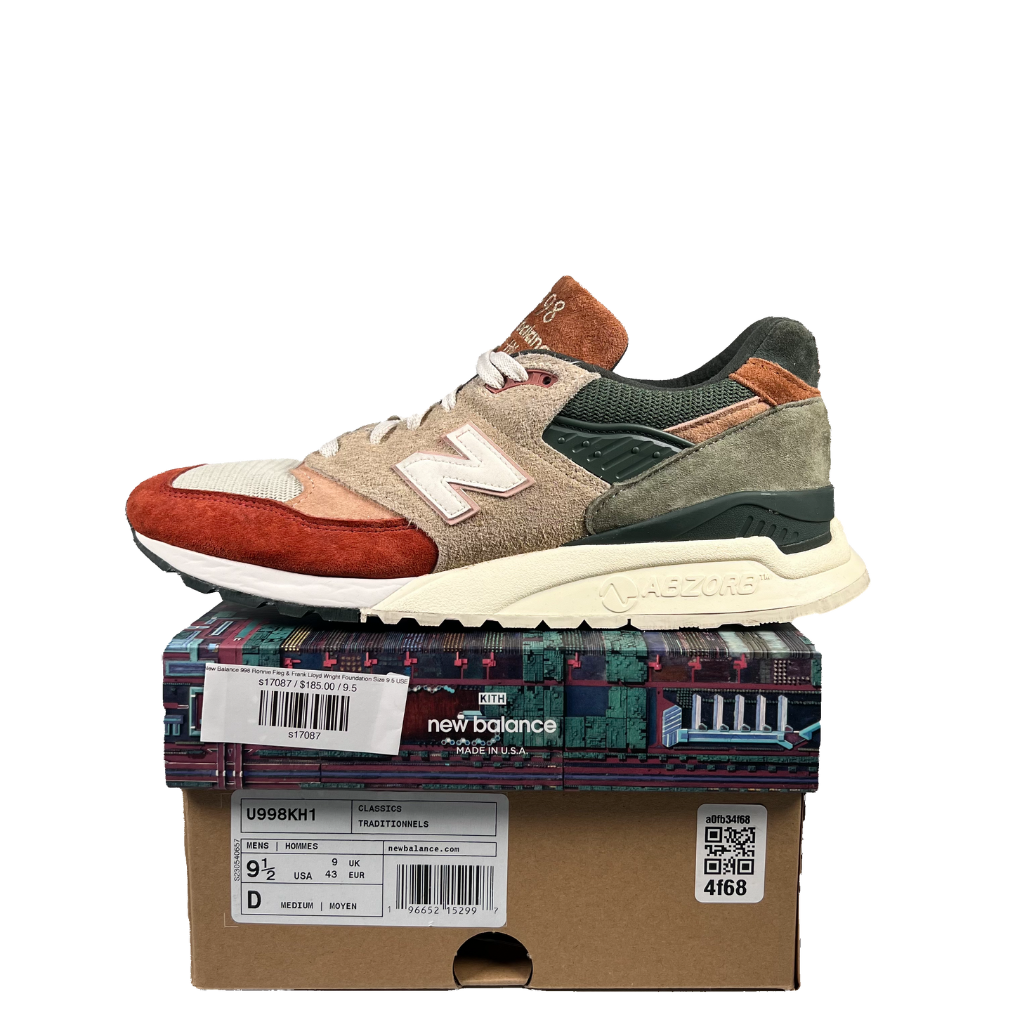 New Balance 998 Ronnie Fleg & Frank Lloyd Wright Foundation Size 9.5 USED s17087