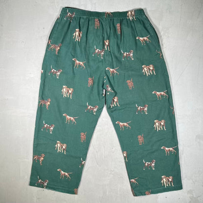 Y2K Polo Ralph Lauren Dog AOP Underwear Green Pants Size Medium USED v20324