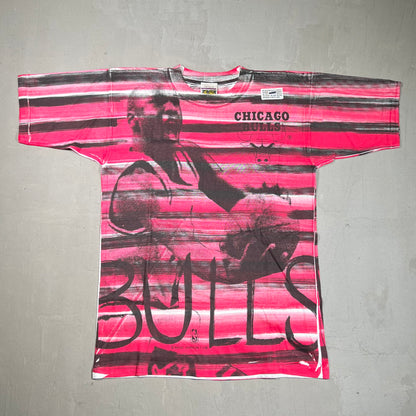 Michael Jordan Magic Johnson Tag Chicago Bulls Full Print Tee Size Medium NEW v8536