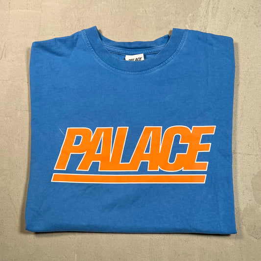 Palace Logo Tee Blue/Orange Size Medium USED x17516