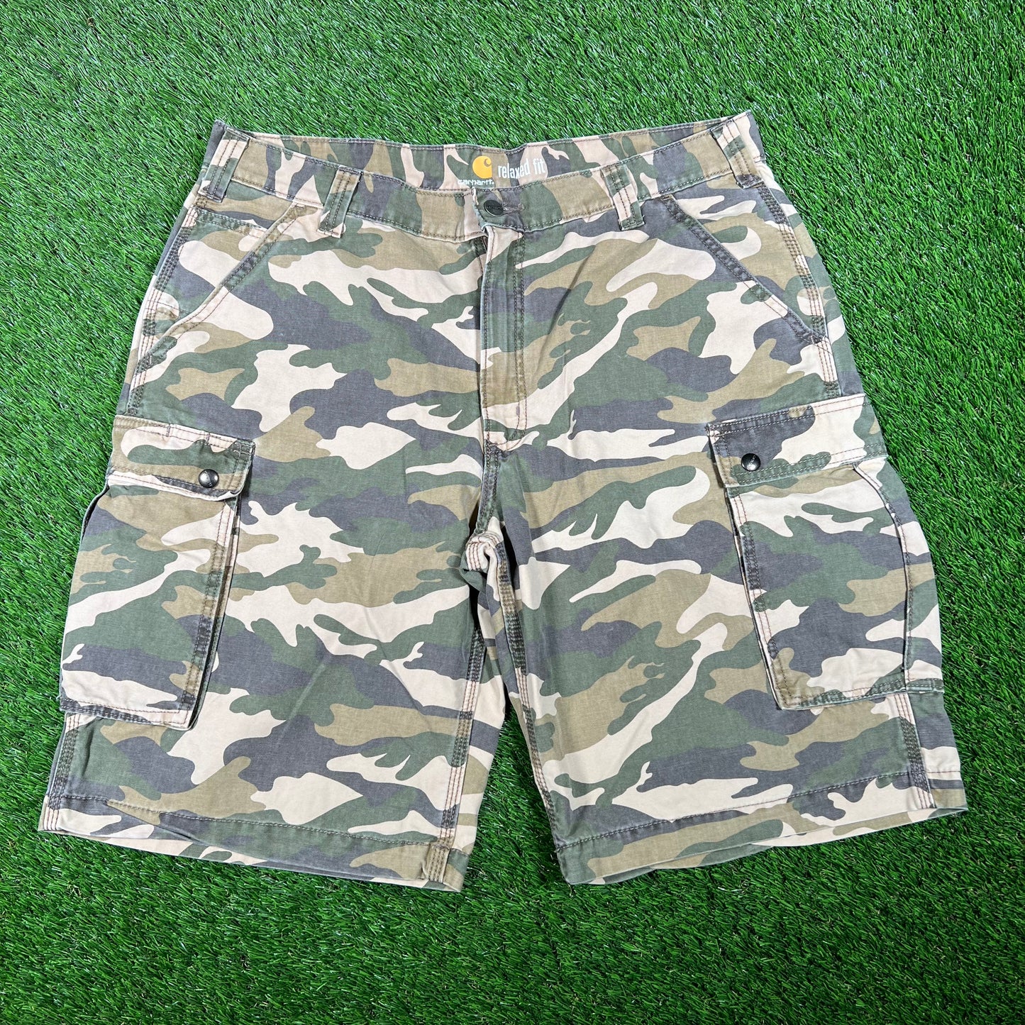 Carhartt Camo Cargo Shorts Size 38 USED v16868