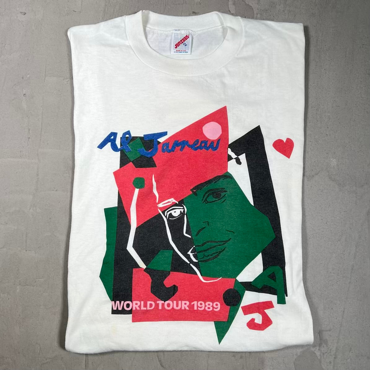 1989 Al Jarreau White World Tour Tee Size XL USED v20114