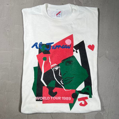 1989 Al Jarreau White World Tour Tee Size XL USED v20114