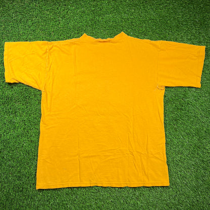 Y2K Spongebob Yellow Big Face Tee Size Large USED v18561