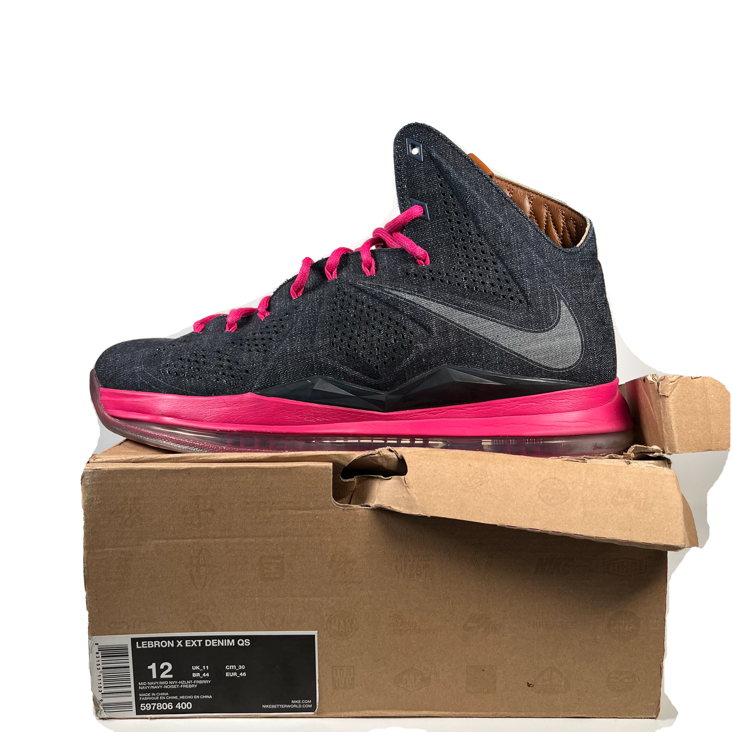 Nike Lebron X EXT Denim (2013) Size 12 USED s20776