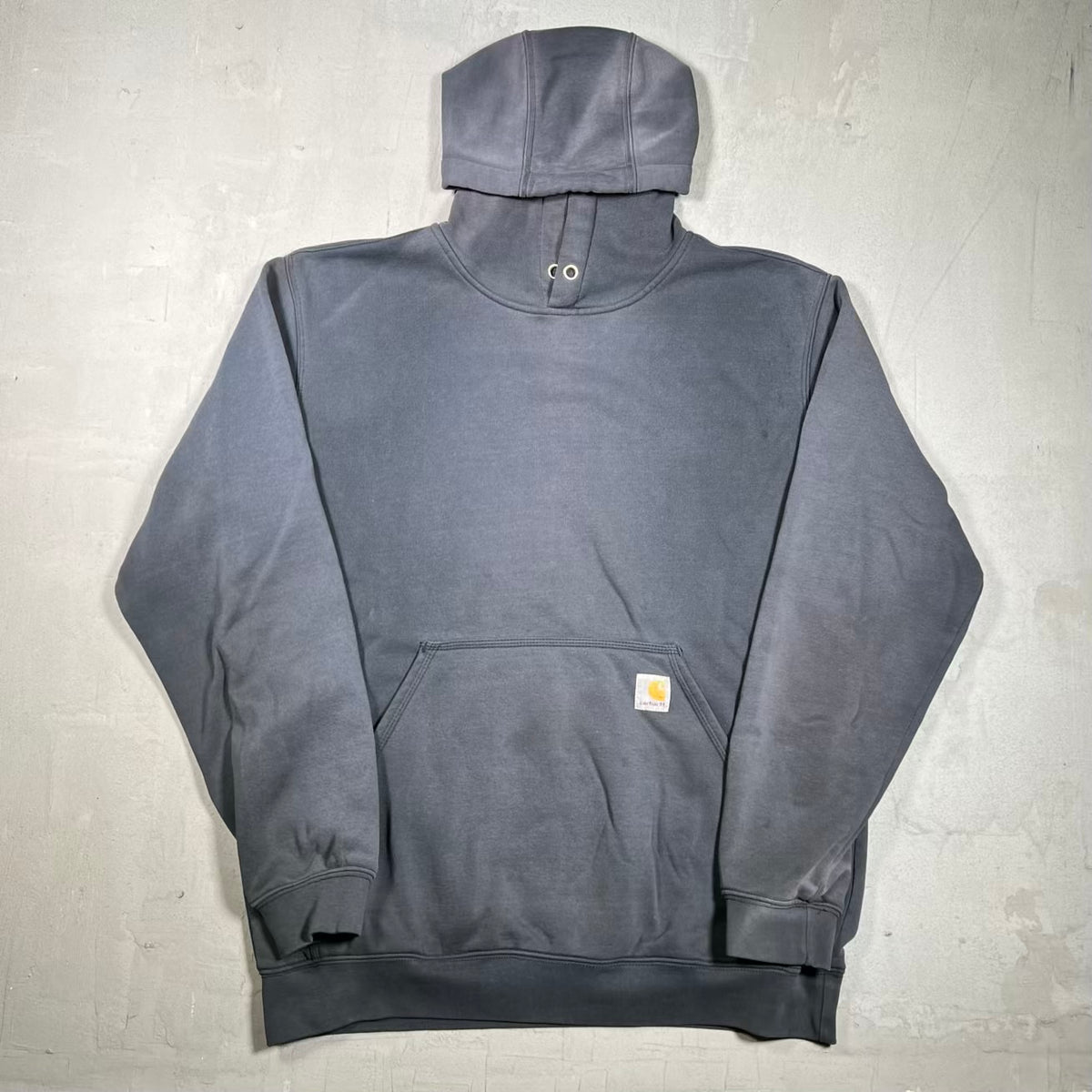 Carhartt Washed Black Distressed Hoodie Size Medium USED v20040