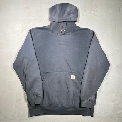 Carhartt Washed Black Distressed Hoodie Size Medium USED v20040