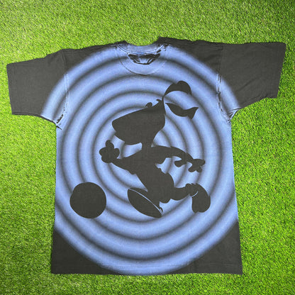 1992 World Cup Pup AOP Black Tee Size XL USED v17158