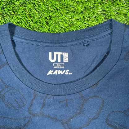 Kaws Uniqlo Laying Figure AOP Blue Tee Size XL USED x16701
