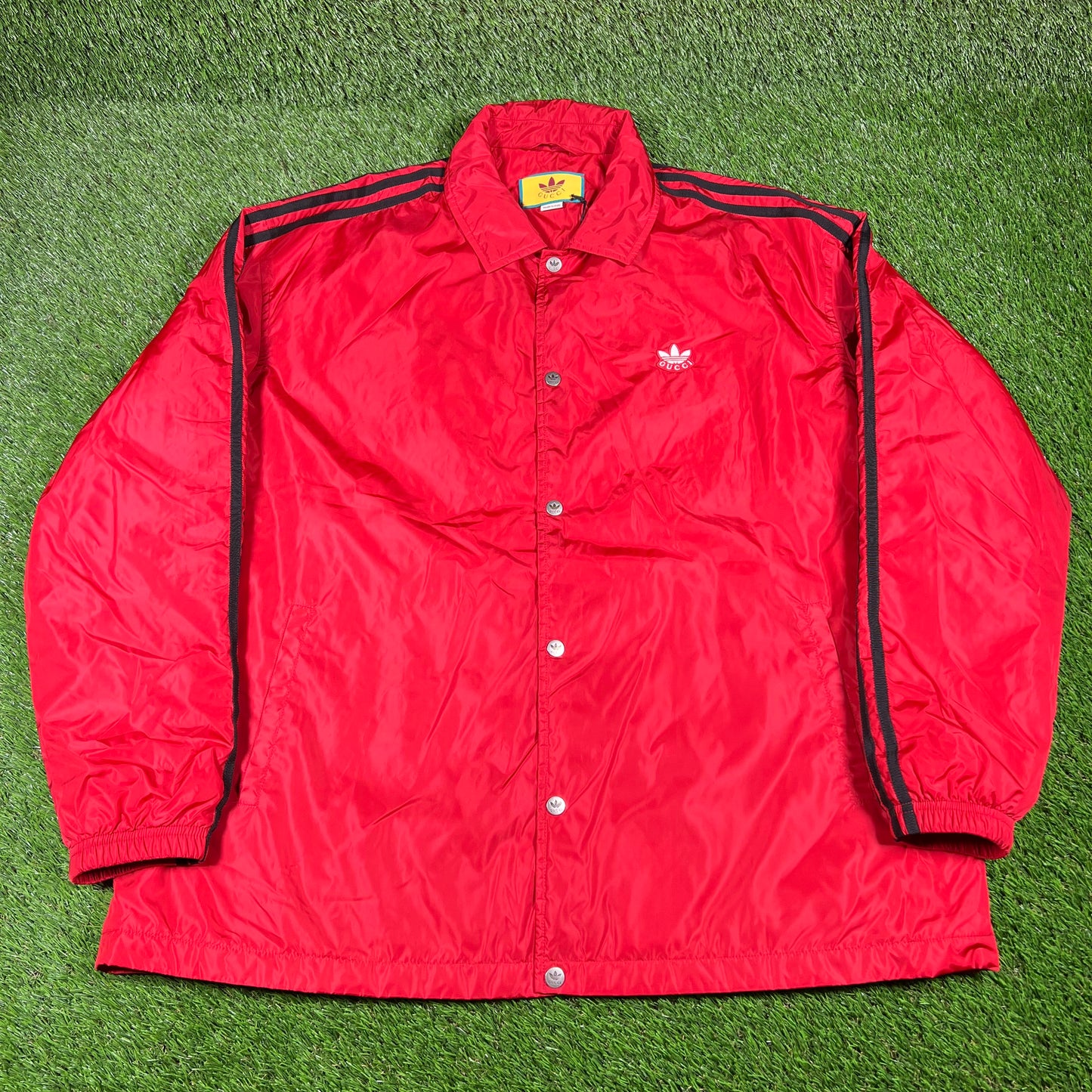 Adidas x Gucci Red Coaches Jacket Size 54 (XL) USED x14690