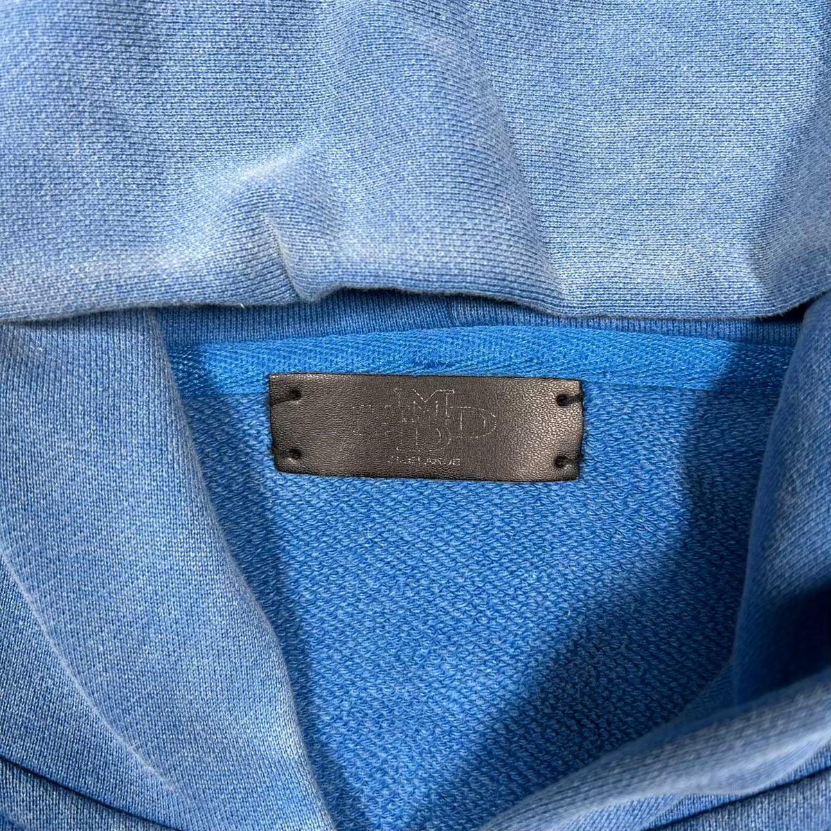 HMDD H Star Washed Blue Zip Up Hoodie Size Large USED x18677
