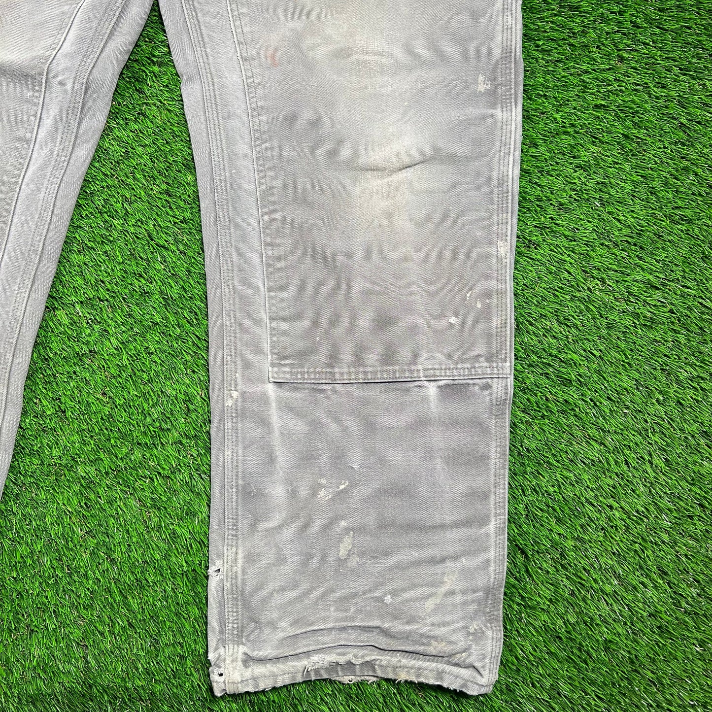 Carhartt Grey Double Knee Carpenter Pants Size 38x29 USED v18419
