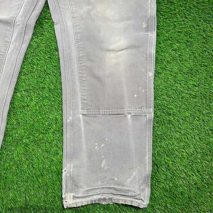 Carhartt Grey Double Knee Carpenter Pants Size 38x29 USED v18419