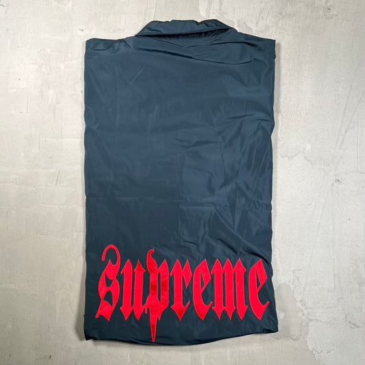 Supreme Navy Blue Coaches Button Up Jacket (2026) Size Large USED x18846