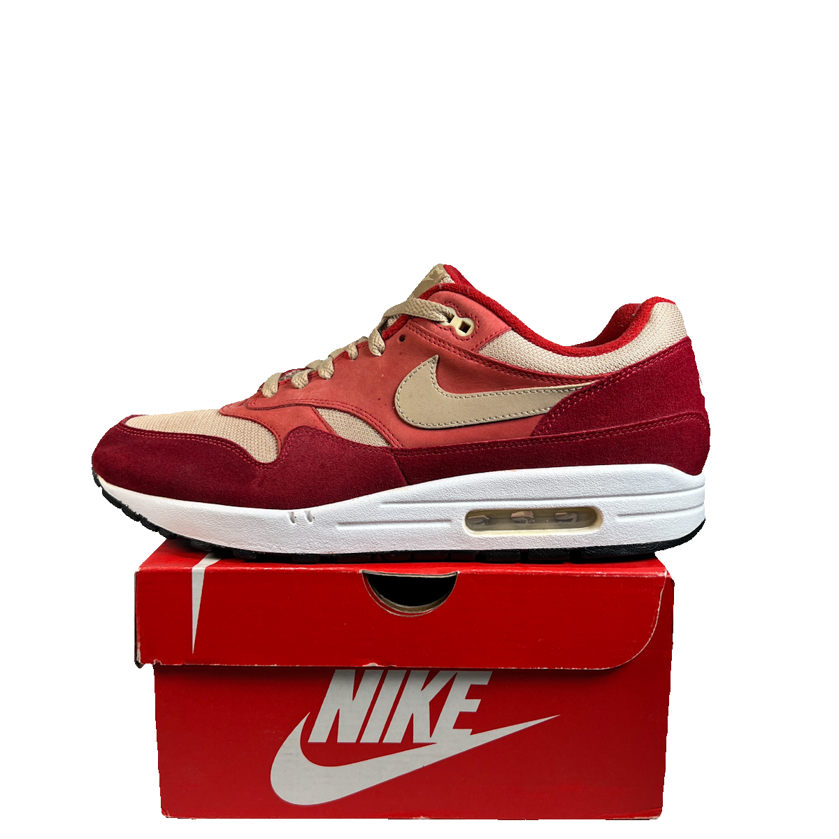Nike Air Max 1 Curry Pack Red (2018) Size 10.5 USED s22836