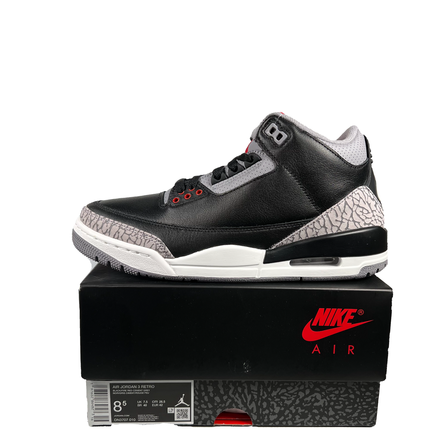 Jordan 3 Black Cement (2024) Size 8.5 NEW s19506