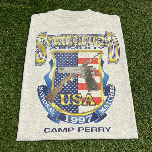 1997 Springfield Armory Guns Grey Tee Size Large USED v16467