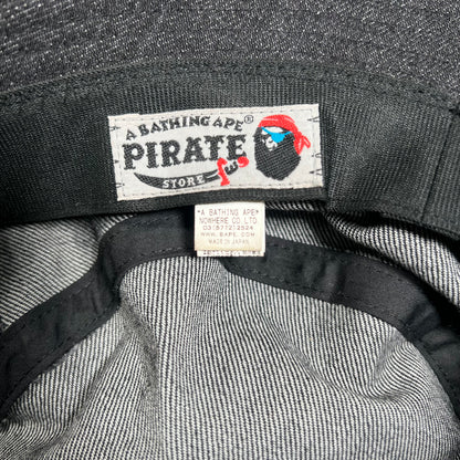 Bape Pirate Black Denim Bucket Hat USED x15135