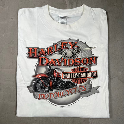 2011 Harley Davidson "Boise" Pinup White Longsleeve Size Large USED v20045
