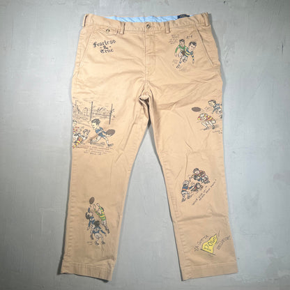 Polo Ralph Lauren Chino Football Sketches Pants Size 40x30 USED v18936