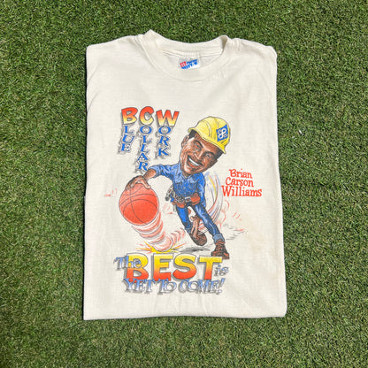 1990s BCW Brian Carson Williams Cartoon White Tee Size Large USED v16277