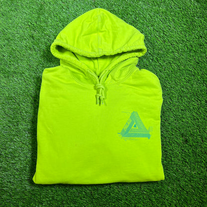 Palace Electric Lime Green Hoodie Size Medium USED x14101
