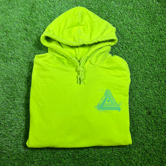 Palace Electric Lime Green Hoodie Size Medium USED x14101