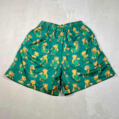 Lost Files Mesh Shorts AOP Bear Size Large USED v19427