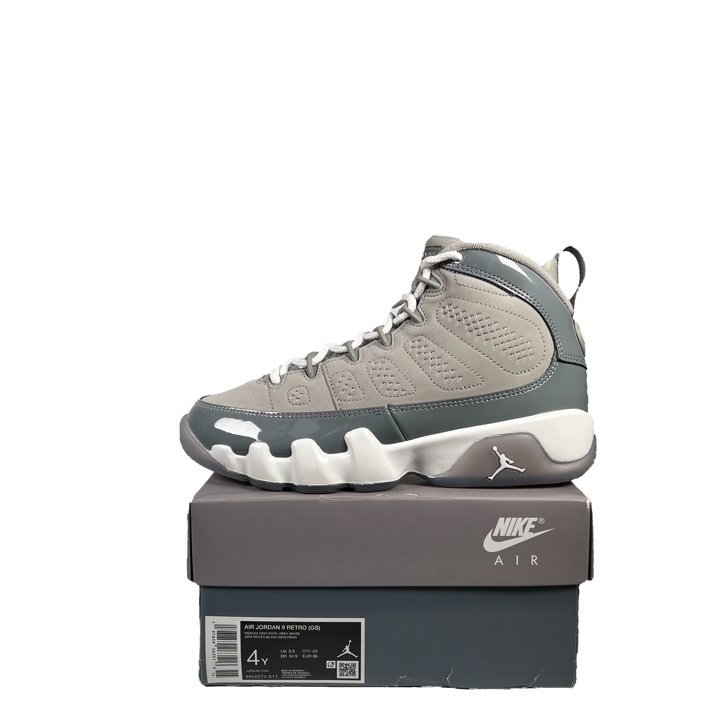 Jordan 9 Cool Grey (2025) Size 4Y NEW s16336