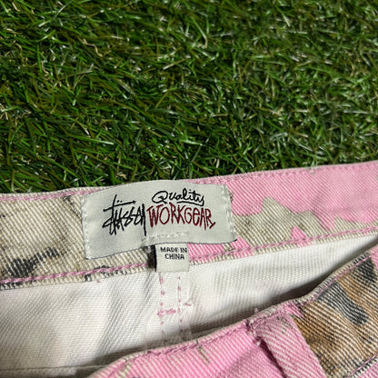 Stussy Workgear Real Camo Pink Pants Size 32 USED x13945