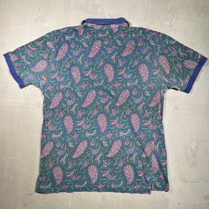 1990s Christian Dior AOP Floral Print Polo Tee Size Large USED v15798