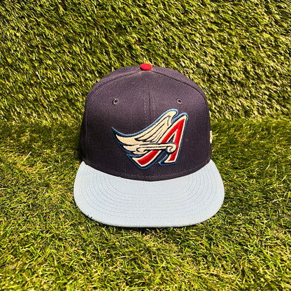 New Era Los Angeles Anaheim Angels Red Logo Blue Hat Size 7 1/2 USED v16004