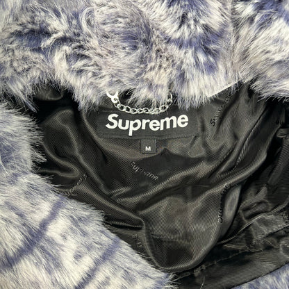 Supreme Faux Fur Purple Hooded Jacket Size Medium USED x15726