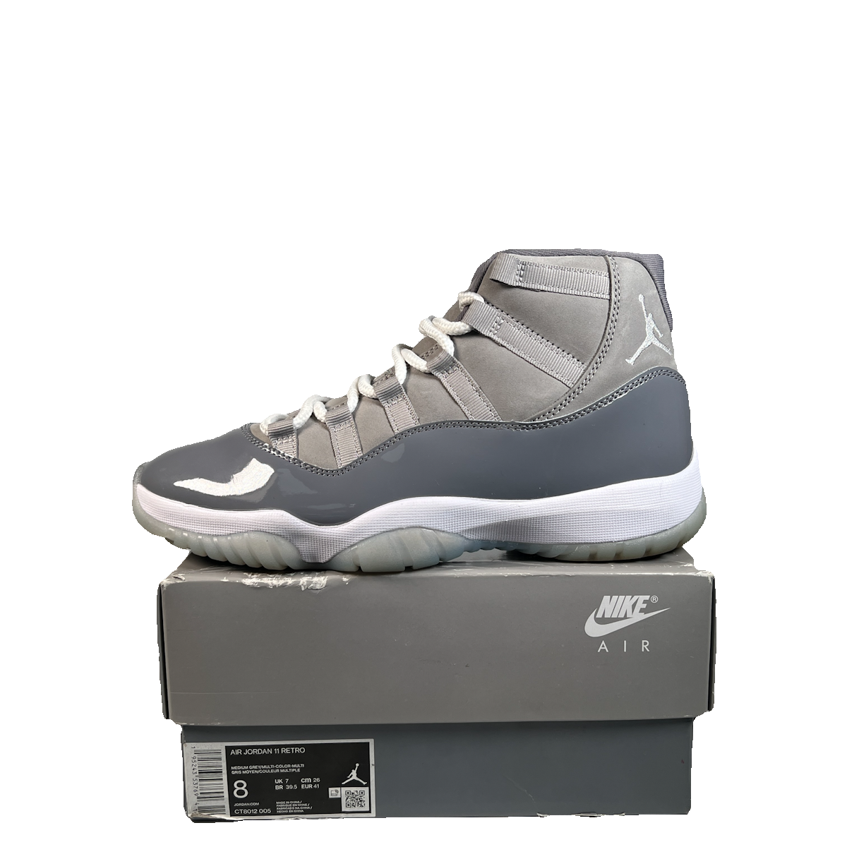 Jordan 11 High Cool Grey (2021) Size 8 USED s22668