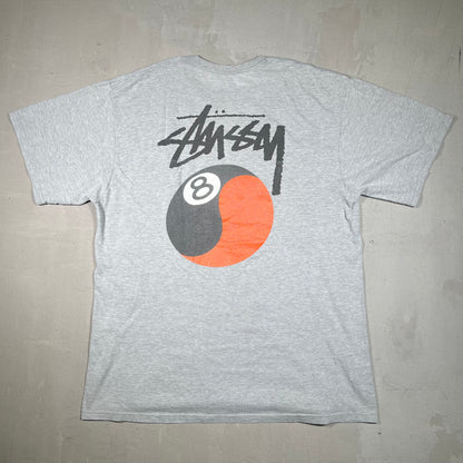 Stussy 8 Ball Yin Yang Grey Tee Size XL USED x17120