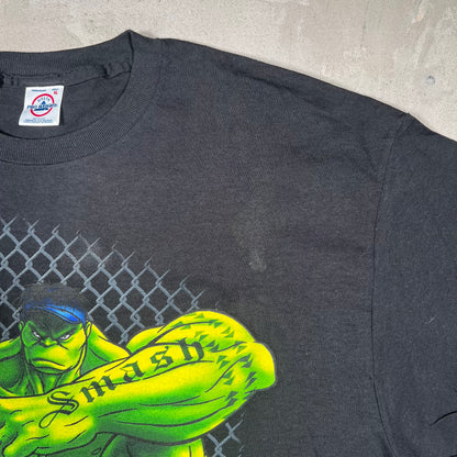 2002 Incredible Hulk "Hulk Smash" Black Tee Size XL USED v18299