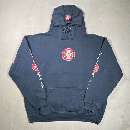 Y2K West Coast Chopper Long Beach Dark Navy Hoodie Size XL USED v20139
