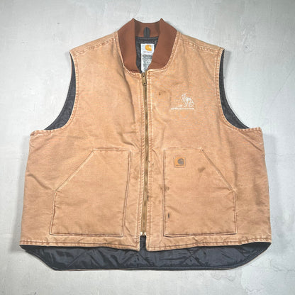 Y2K Carhartt Community College Brown Workwear Vest Size XXL USED v19360