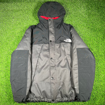 North Face Hyvent Grey Plaid / Black Jacket Size XL USED v16905