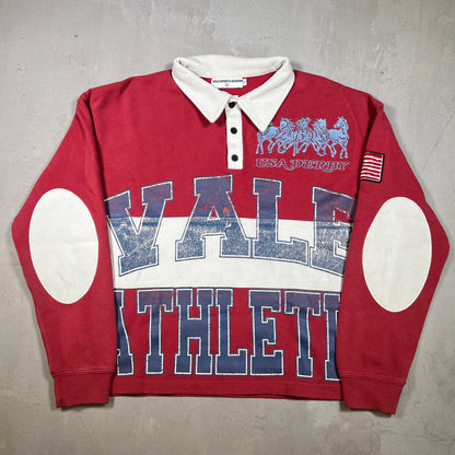 Vale Athletics "USA Derby" Longsleeve Rugby Red Size Small USED x17296