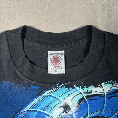 Spiderman Bootleg Mask Reveal Black Tee Size Large USED v19323