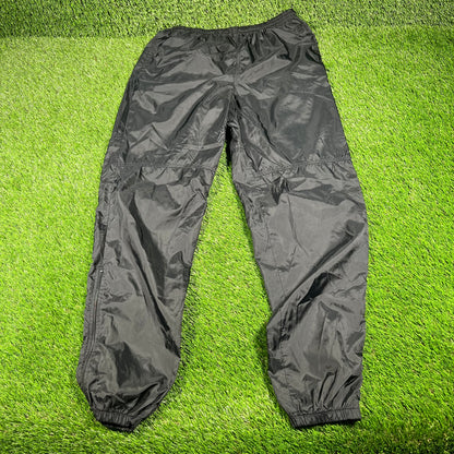 1990s Nike Plain Black Track Pants Size Large USED v16809