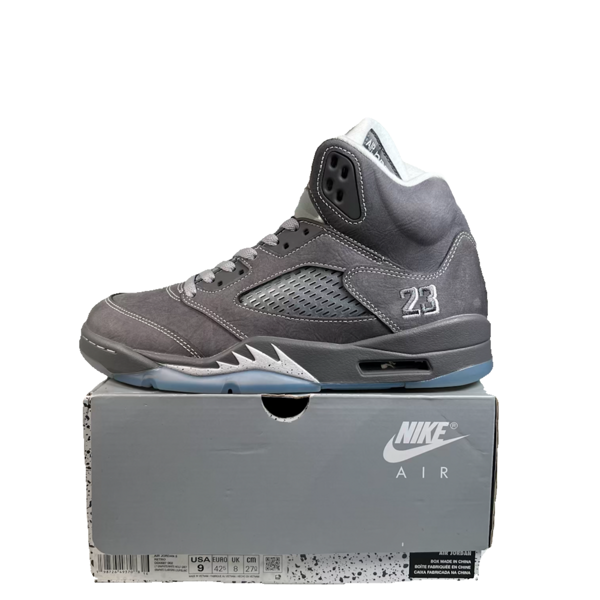 Jordan 5 Wolf Grey (2025) Size 9 USED s23282