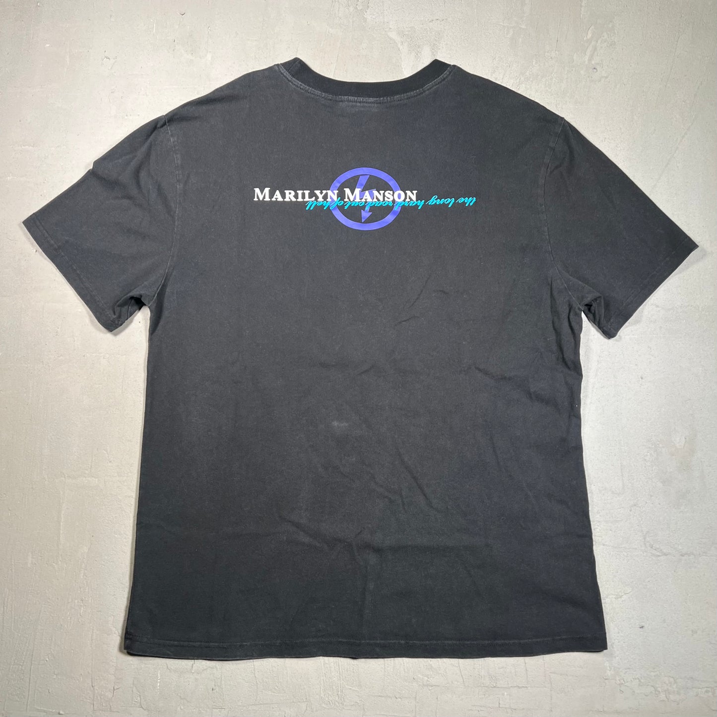 1998 Vintage Marilyn Manson Long Hard Road Tee black Size XL USED v13954